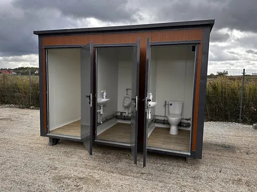 Sanitärcontainer-Pavillon mit drei Kabinen (Ref: S2103)